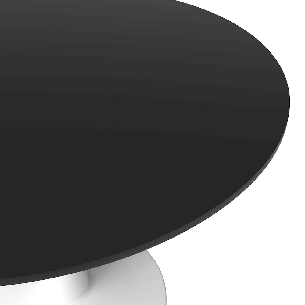 Bristol, 40" Round dining table in White Base with Blacktop. Picture 5