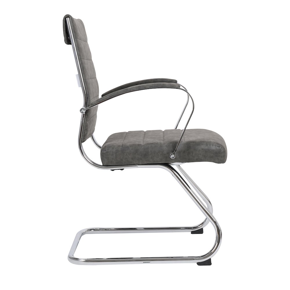 Benmar Home Leather Guest Office Chair in Charcoal. Picture 36