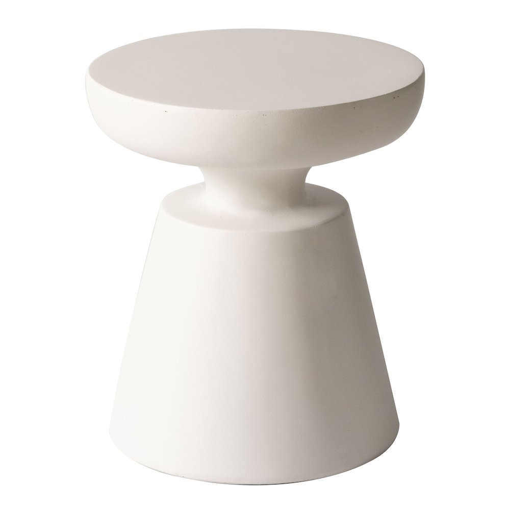 Isle Collection Fiberglass Outdoor Side Table in Cream. Picture 10