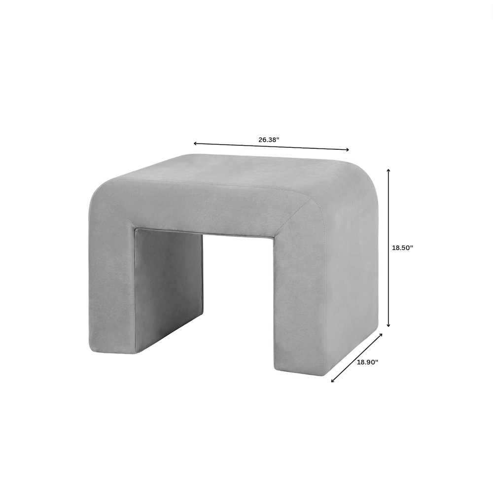 Vint 26” Bench Upholstered in Velvet Boucle. Picture 8