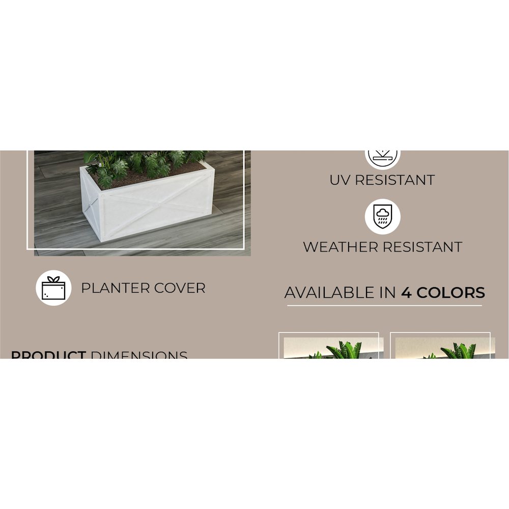 Bonsai Series Rectangle Poly Stone Planter in White 14.6 x 13 30 Long. Picture 14