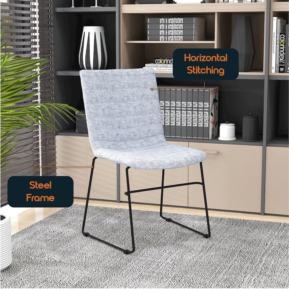 Zylar Series Office Guest Chair in Grey Fabric. Picture 22