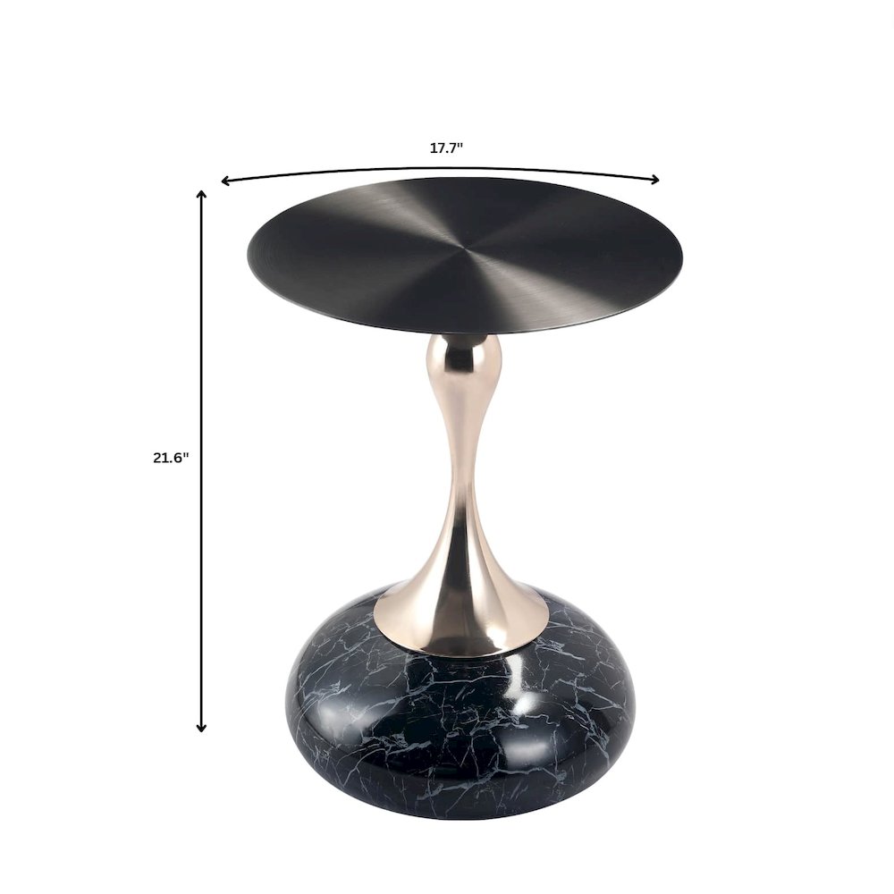 Savoy Collection Modern End Table In Stone Black. Picture 15