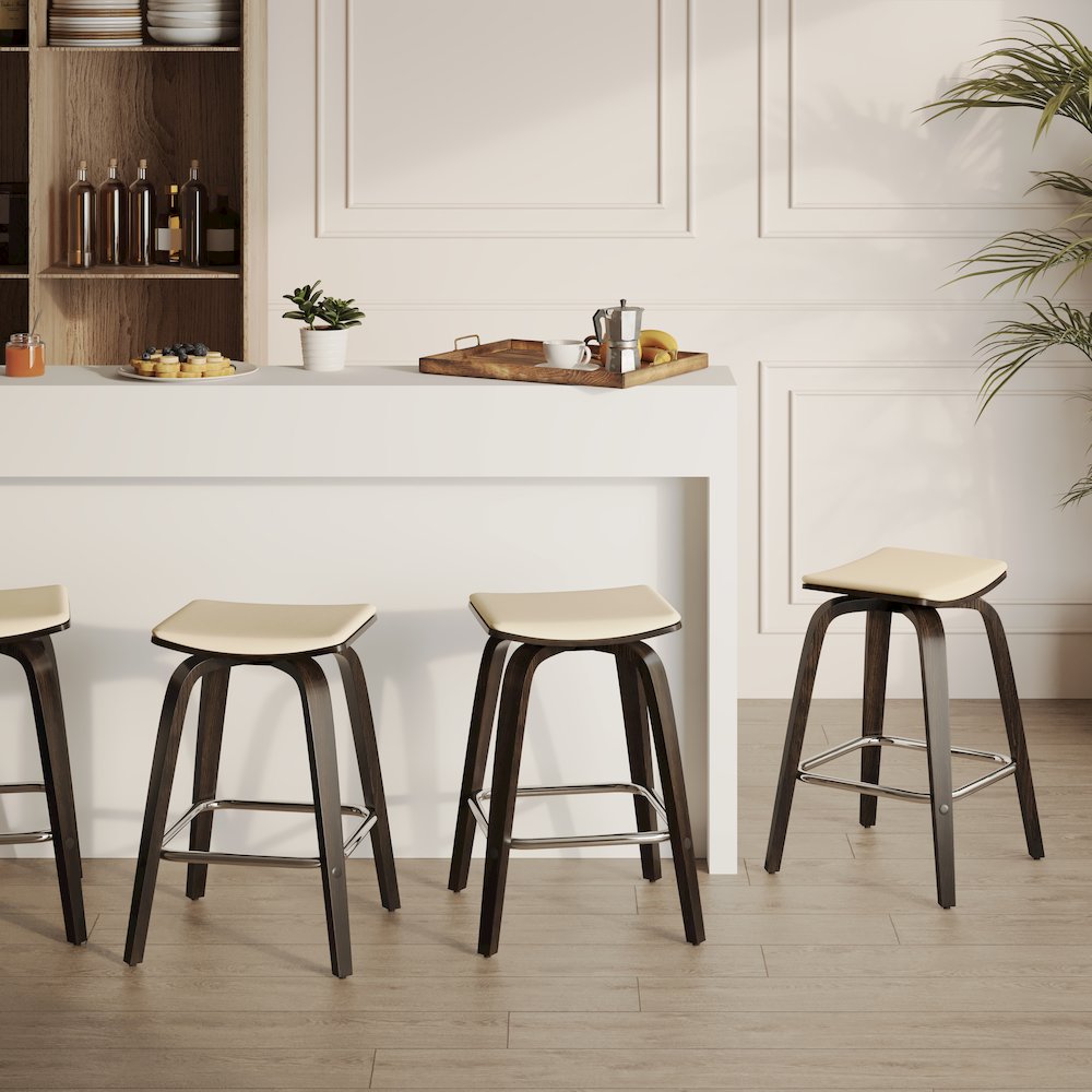 Wooden Counter Stool in Taupe. Picture 8