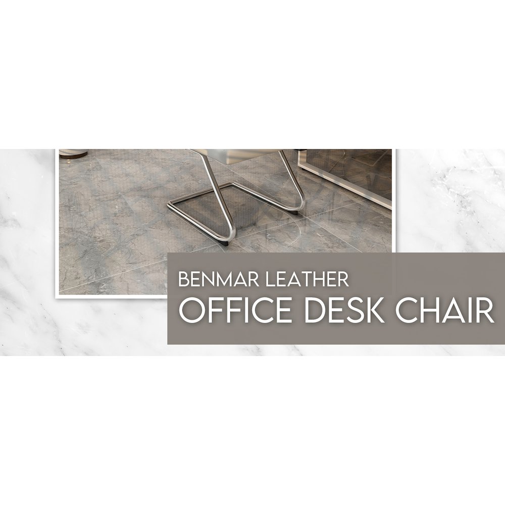Benmar Home Leather Guest Office Chair in Tan. Picture 3