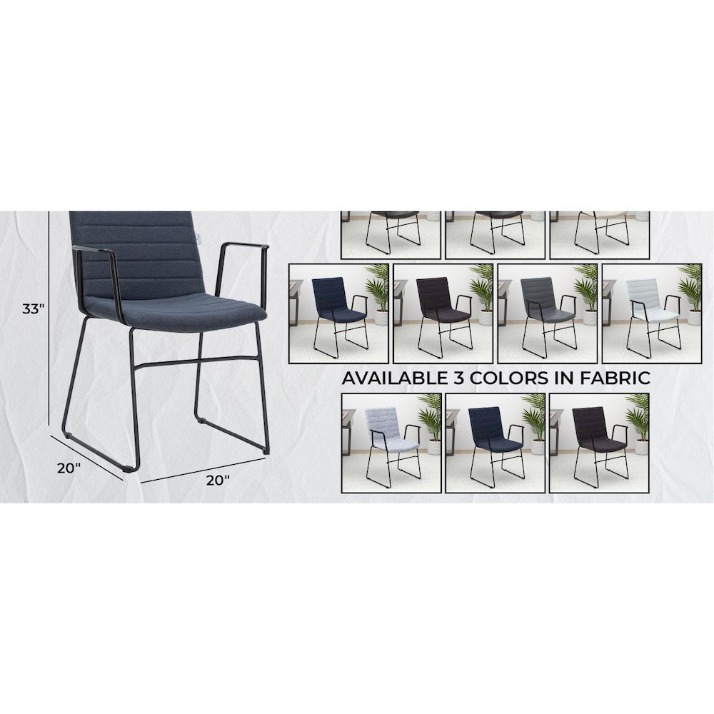 Zylar Series Office Guest Arm Chair in Dark Blue Fabric. Picture 20