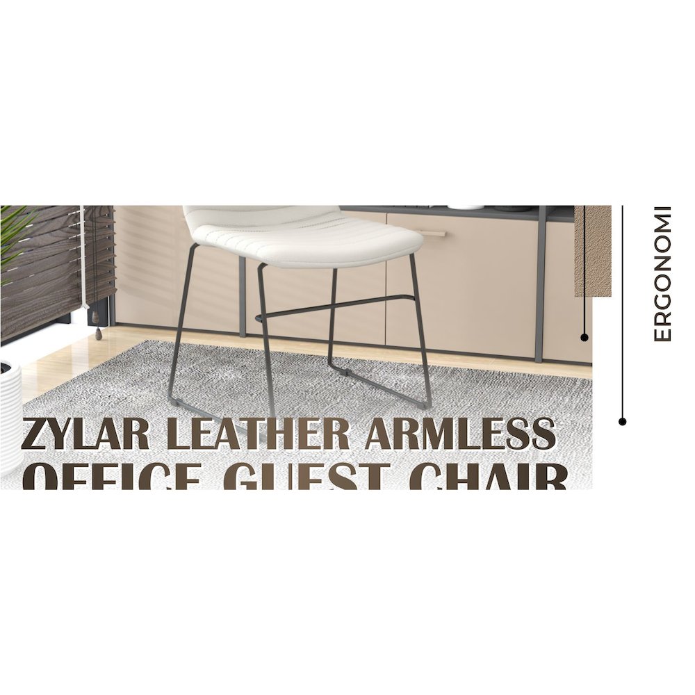 Zylar Series Office Guest Chair in Tan Leather. Picture 30