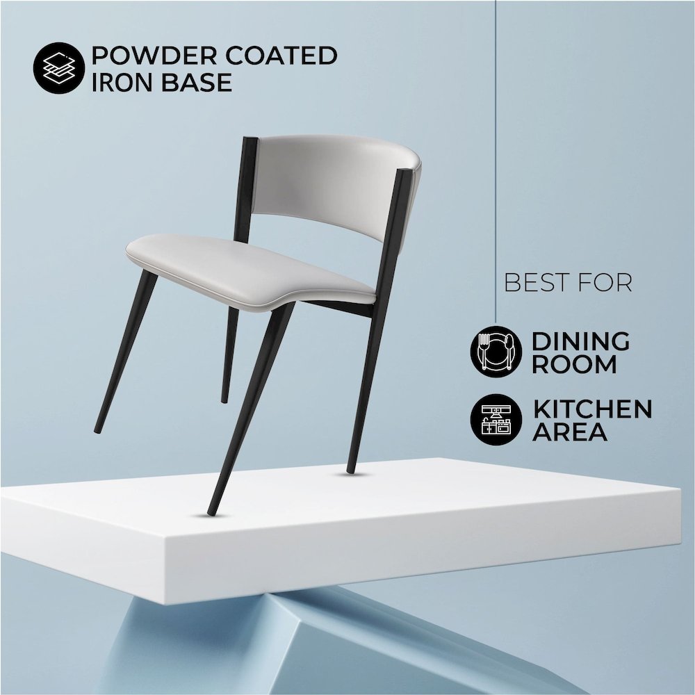Aspen Collection Modern Dining Chair Black Frame in White Set of 4. Picture 4