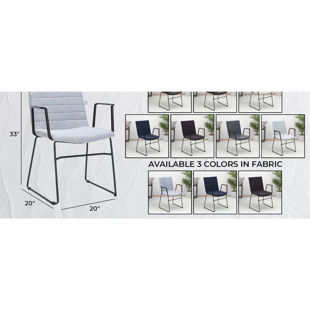 Zylar Series Office Guest Arm Chair in Grey Fabric. Picture 20