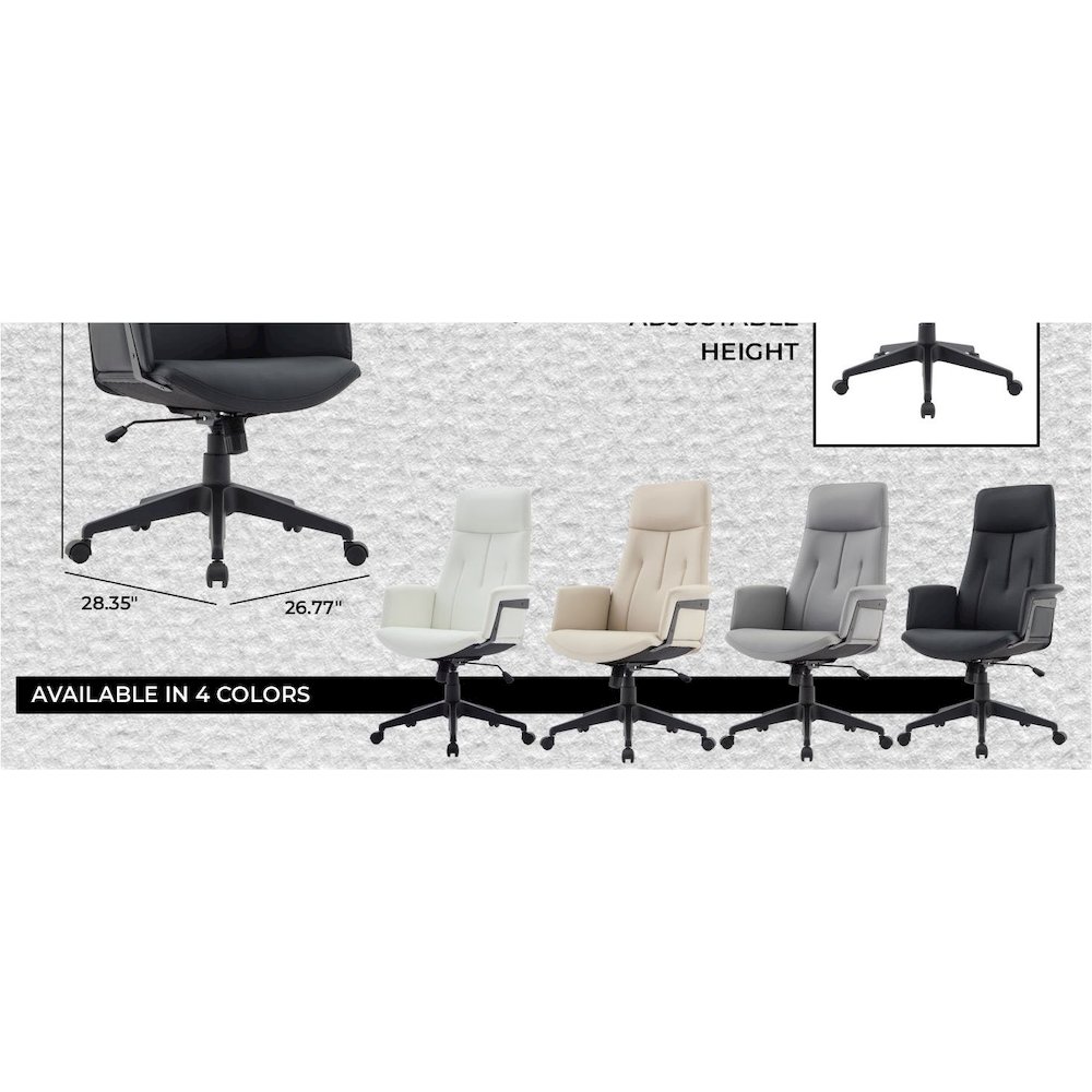 Inifini Collection Modern Office Chair In Black. Picture 22