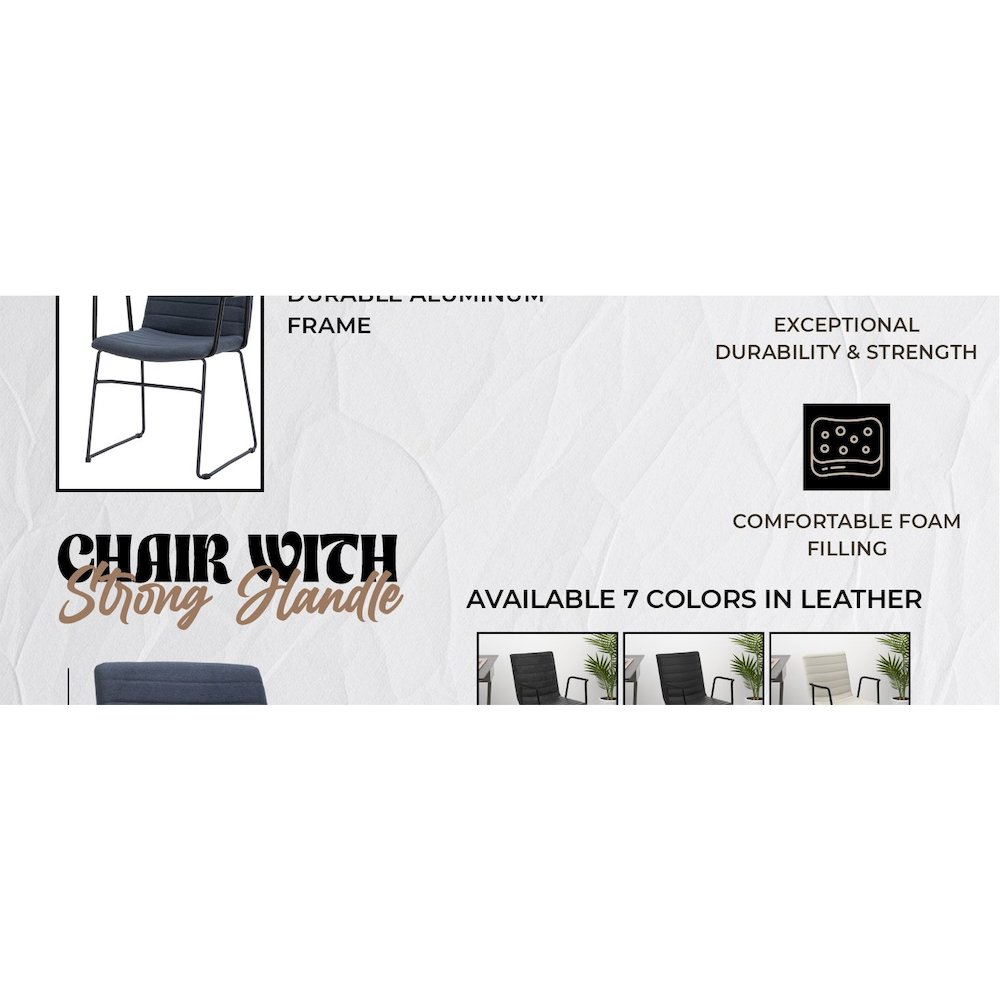 Zylar Series Office Guest Arm Chair in Dark Blue Fabric. Picture 22