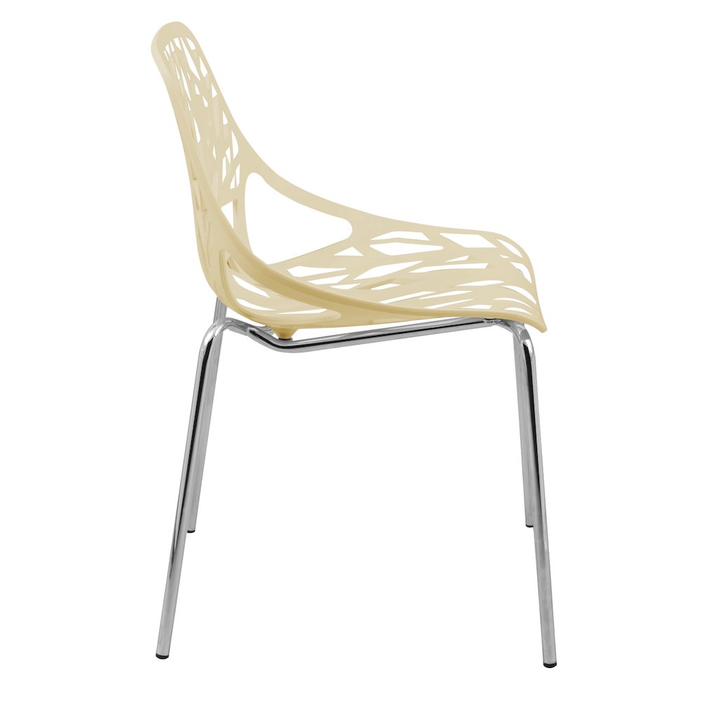 Modern Asbury Dining Chair w/ Chromed Legs, Set of 2. Picture 3