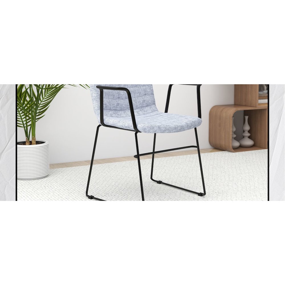 Zylar Series Office Guest Arm Chair in Grey Fabric. Picture 23