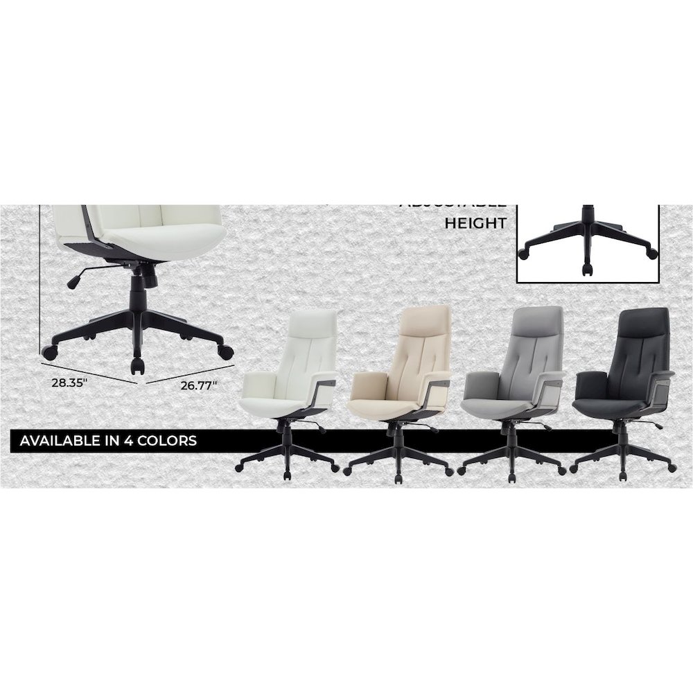 Inifini Collection Modern Office Chair In White. Picture 21