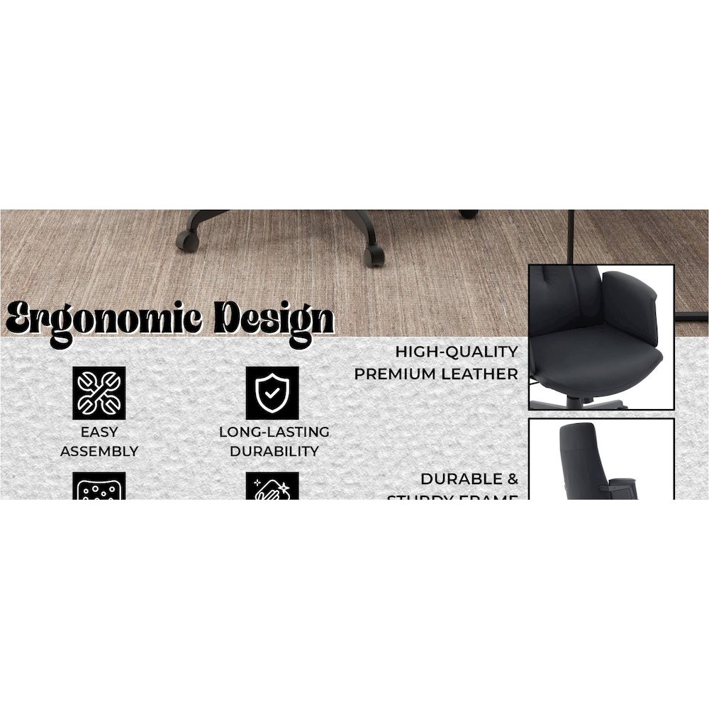 Inifini Collection Modern Office Chair In Black. Picture 23