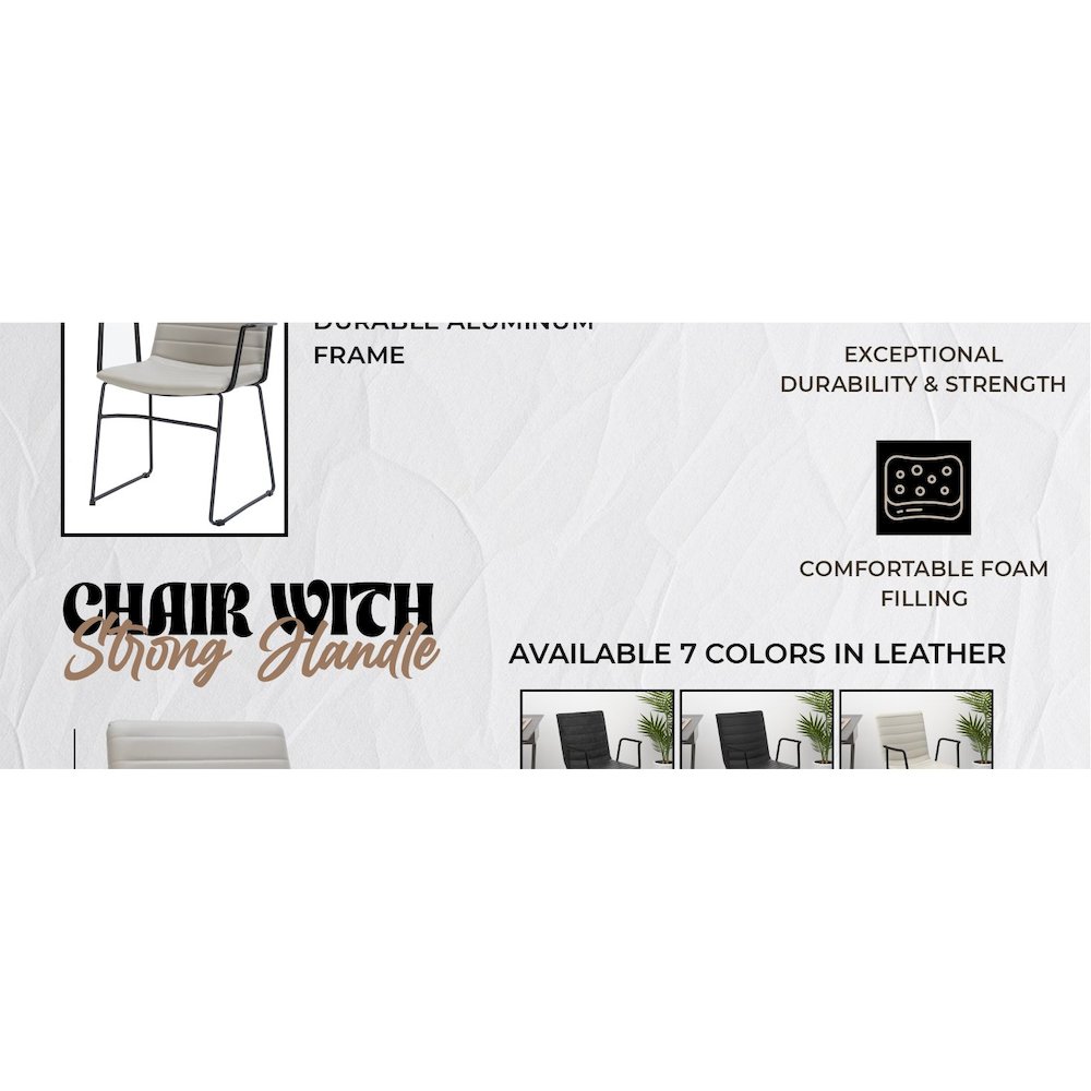 Zylar Series Office Guest Arm Chair in Tan Leather. Picture 22