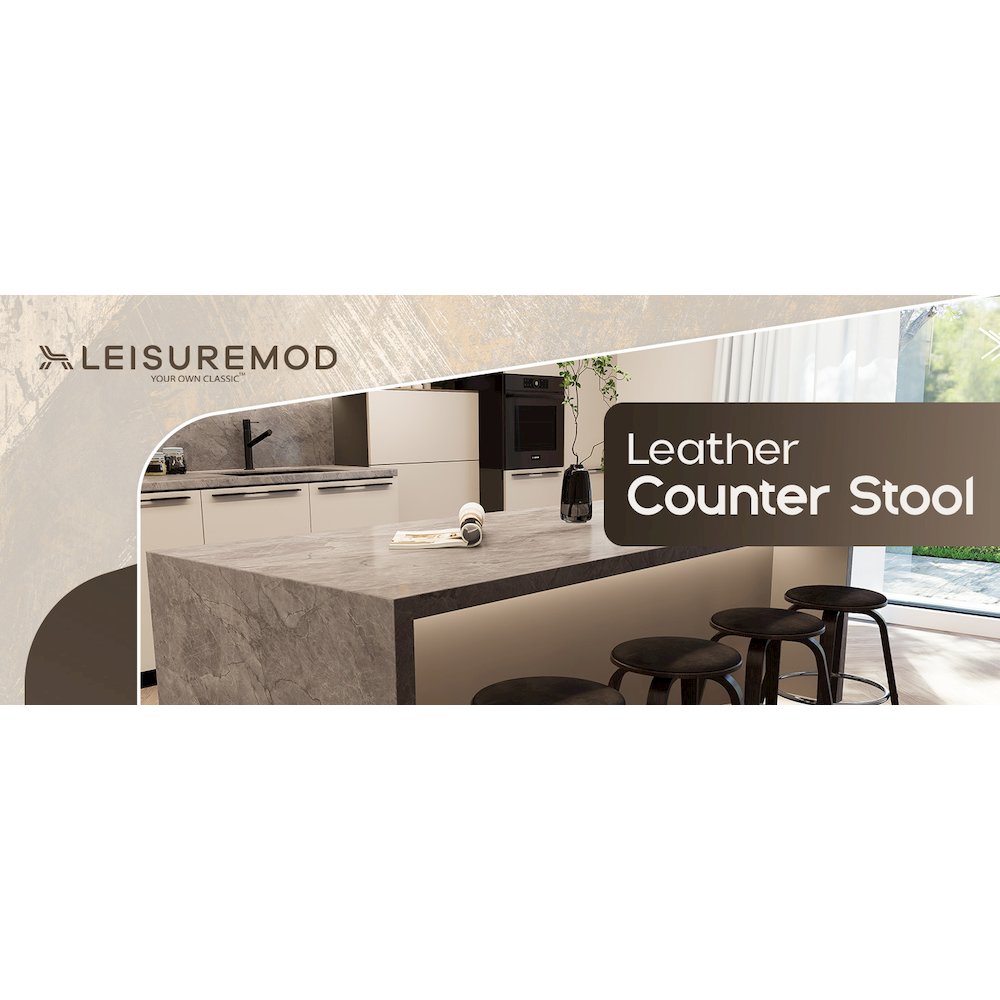 Wooden Counter Stool Pelya Collection Modern Style Walnut Glazed color in Brown. Picture 26