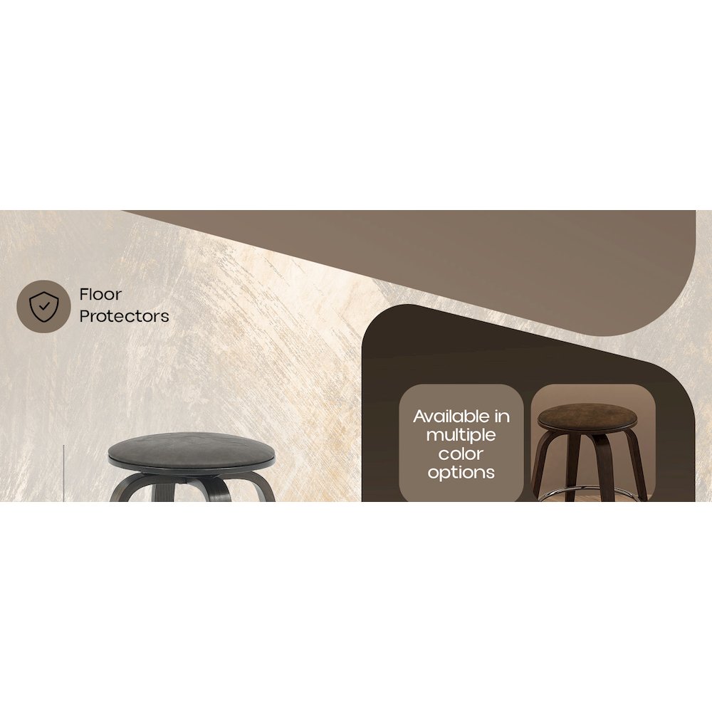 Wooden Counter Stool Pelya Collection Modern Style Walnut Glazed color in Brown. Picture 30
