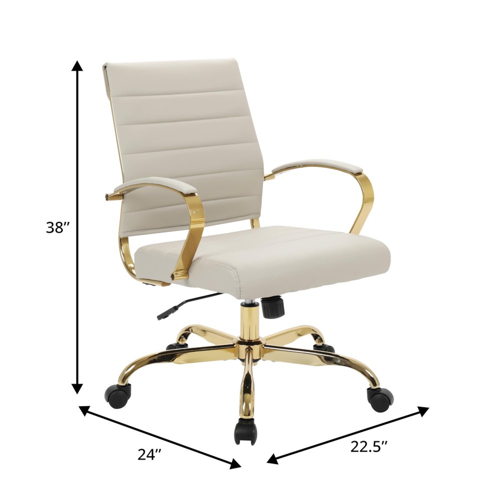 Benmar Home Leather Office Chair With Gold Frame. Picture 18