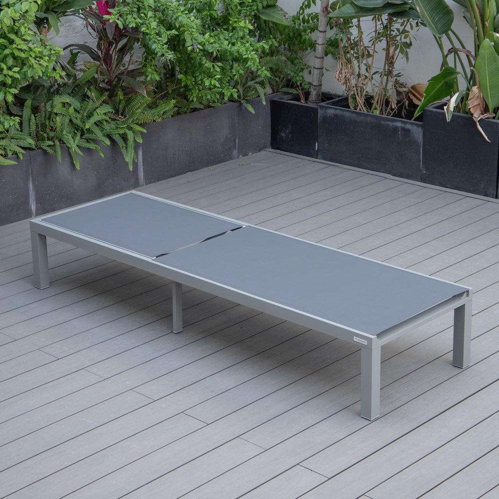 Marlin Patio Chaise Lounge Chair With Grey Aluminum Frame. Picture 13