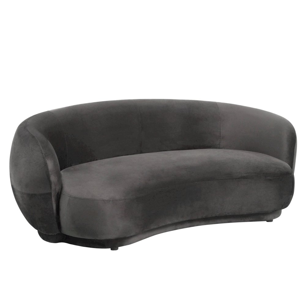 Faze Collection Modern Three Seater Sofa in Light Grey Velvet. Picture 1