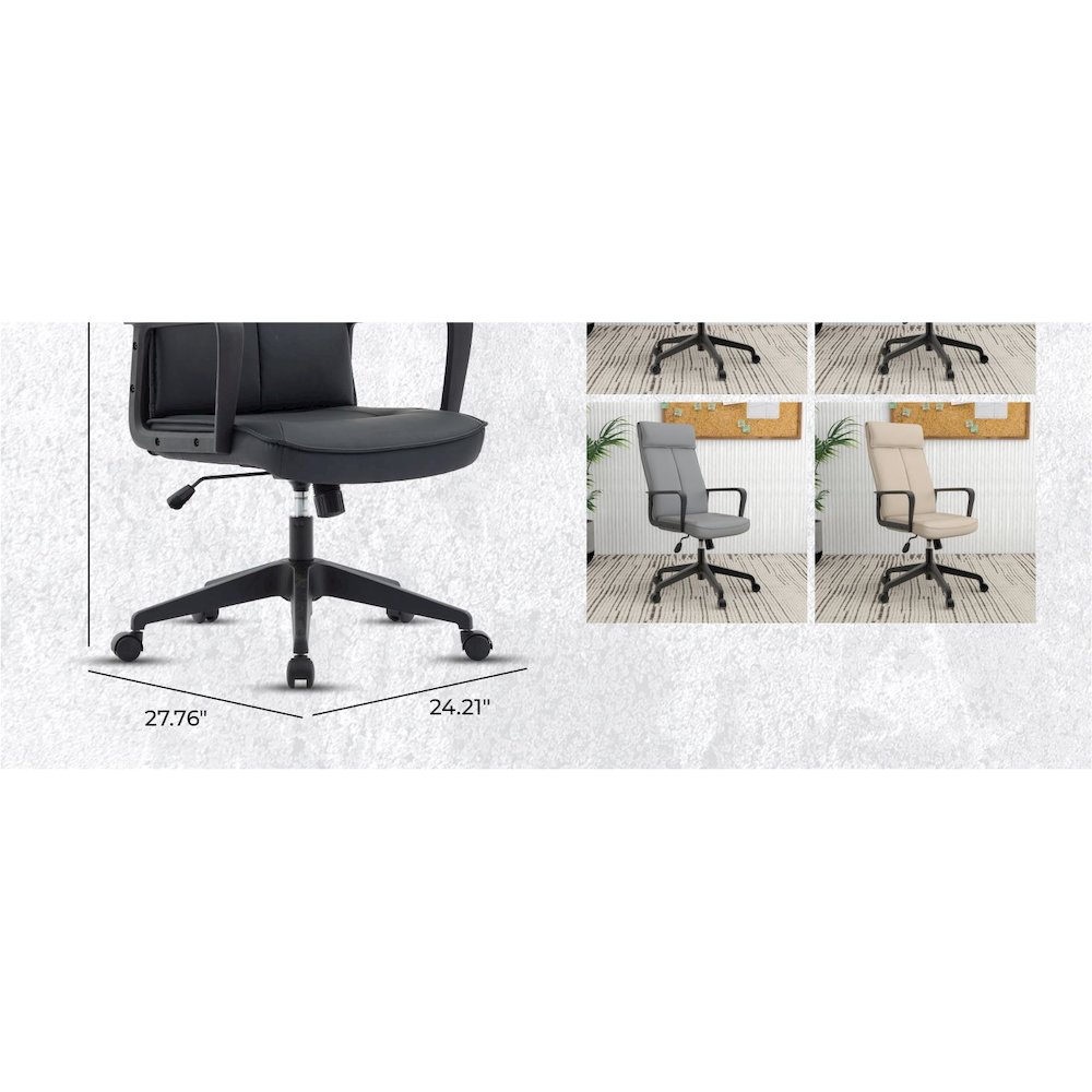 Aiaria Collection Modern Office Chair In Black. Picture 32