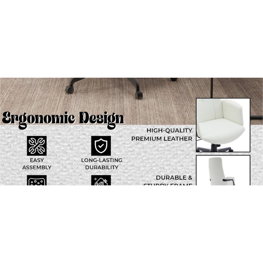 Inifini Collection Modern Office Chair In White. Picture 23