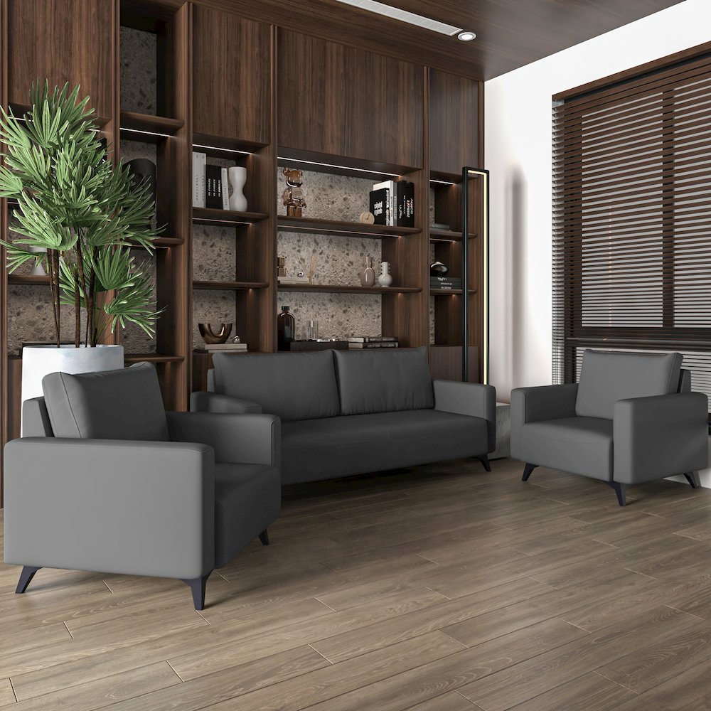 Inno Collection Sofa Set, 2 Single Seaters, and 3 seater In Grey. Picture 9