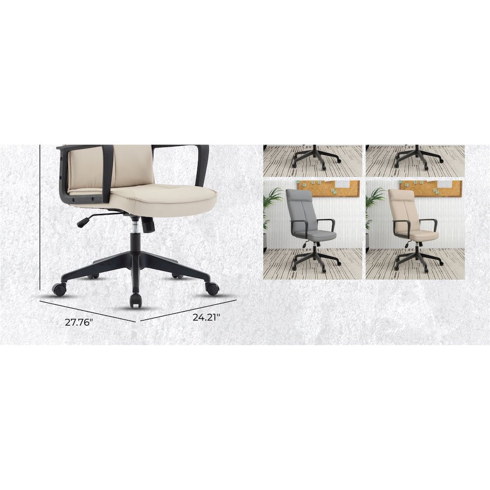 Aiaria Collection Modern Office Chair In Tan. Picture 36