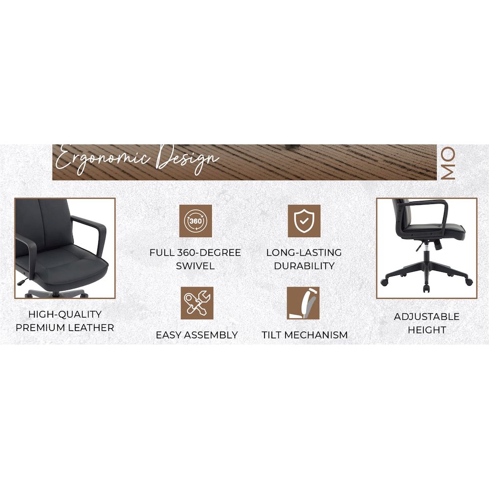 Aiaria Collection Modern Office Chair In Black. Picture 33