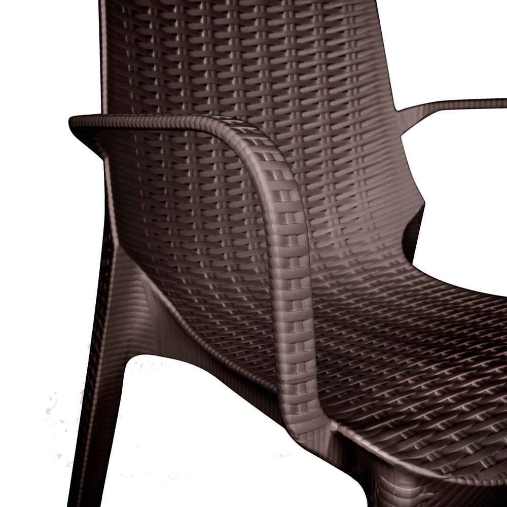 Kent Outdoor Patio Plastic Dining Arm Chair. Picture 5