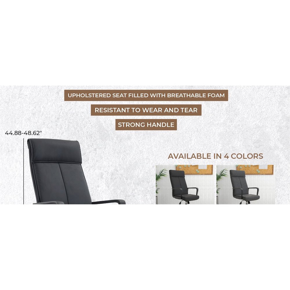 Aiaria Collection Modern Office Chair In Black. Picture 34