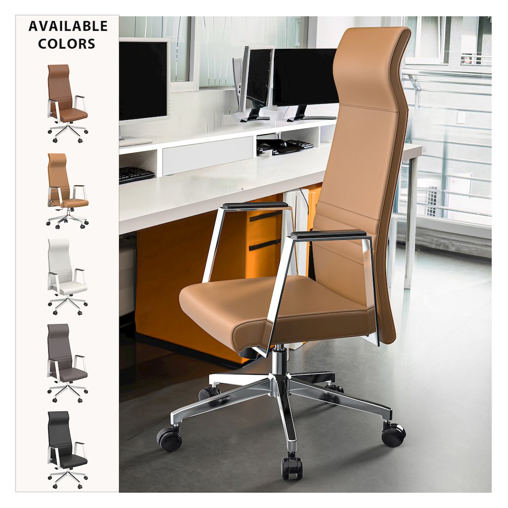 Aleen High-Back Office Chair in Acorn Brown. Picture 7