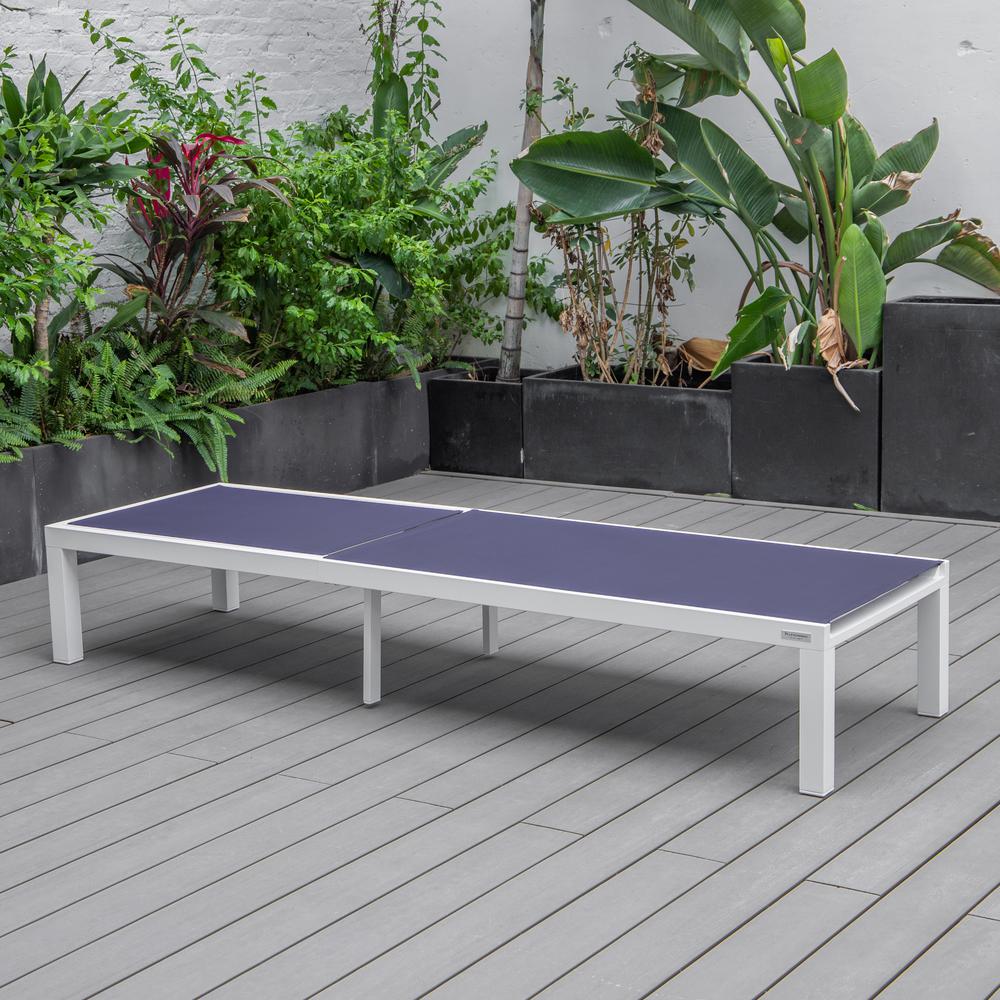 Marlin Patio Chaise Lounge Chair With White Aluminum Frame. Picture 4