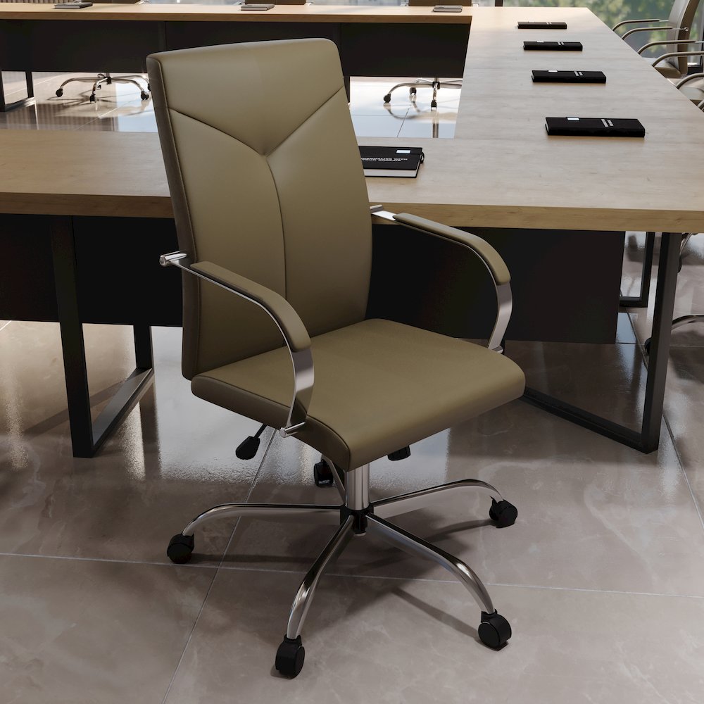 Sonora Modern High-Back Leather Office Chair. Picture 16