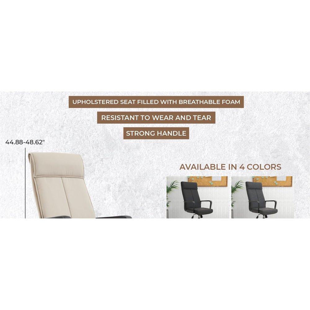 Aiaria Collection Modern Office Chair In Tan. Picture 38