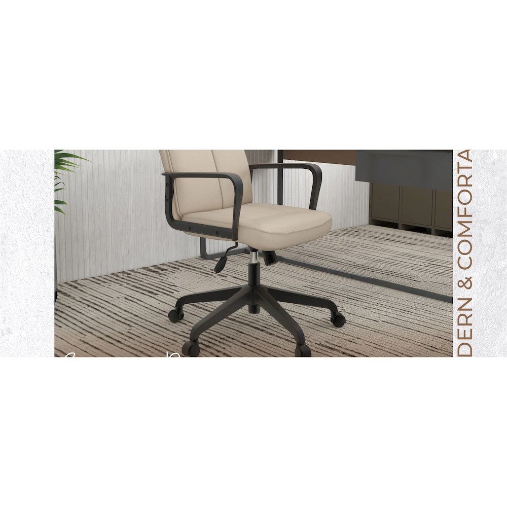 Aiaria Collection Modern Office Chair In Tan. Picture 39
