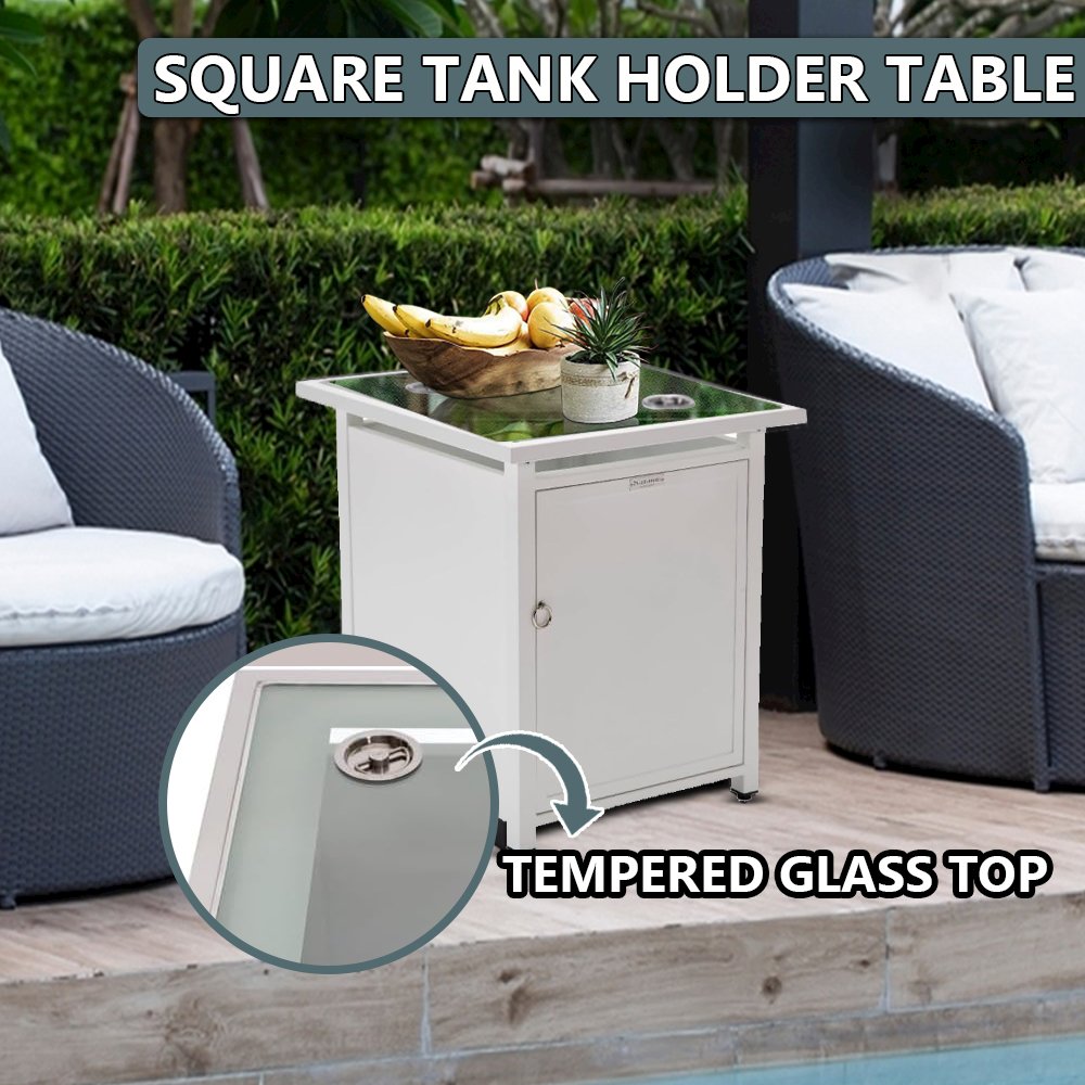 Walbrooke White Patio Square Tank Holder in White. Picture 8