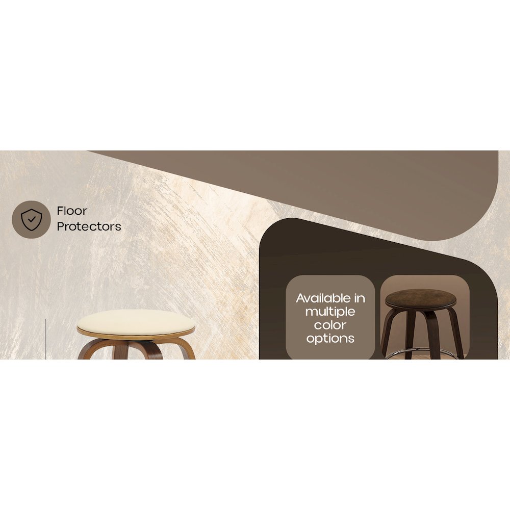 Wooden Counter Stool Pelya Collection Modern Style Walnut color in Cream. Picture 27