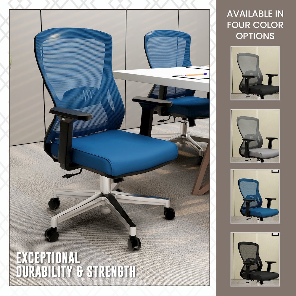 Office Adorit Series Office Task Chair In Blue. Picture 15