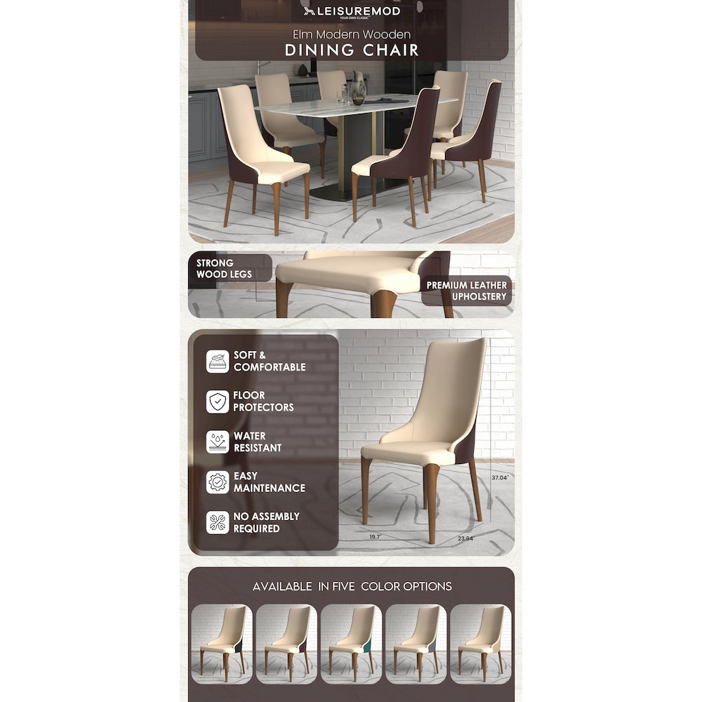 Elm Collection Modern Wooden Dining Chair In Brown. Picture 27