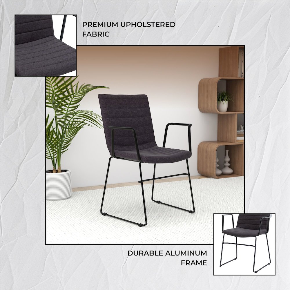 Zylar Series Office Guest Arm Chair in Brown Fabric. Picture 12