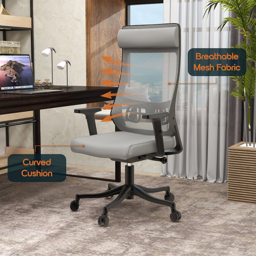 Office Dale Series Office Task Chair In Grey. Picture 14