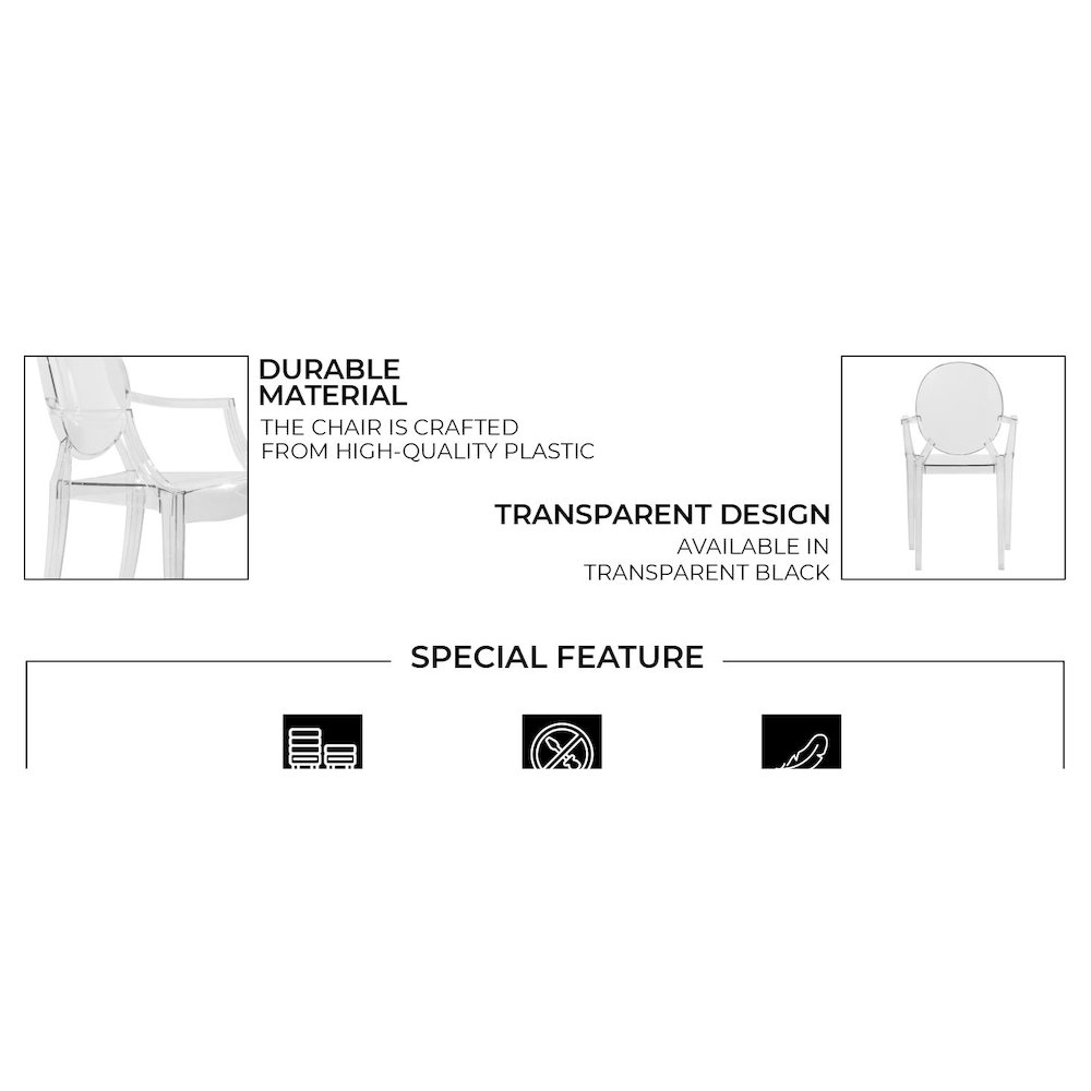 Carroll Modern Acrylic Dining Side Chair. Picture 21