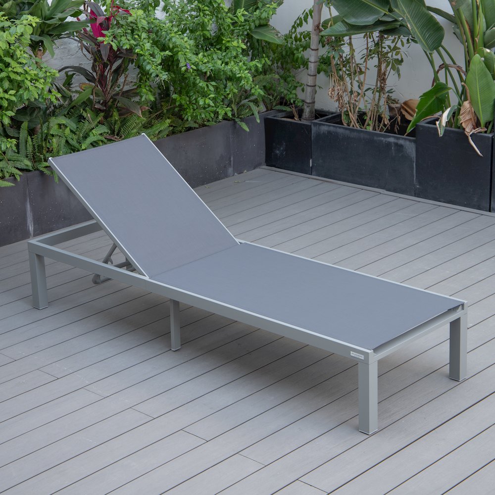 Marlin Patio Chaise Lounge Chair With Grey Aluminum Frame. Picture 12