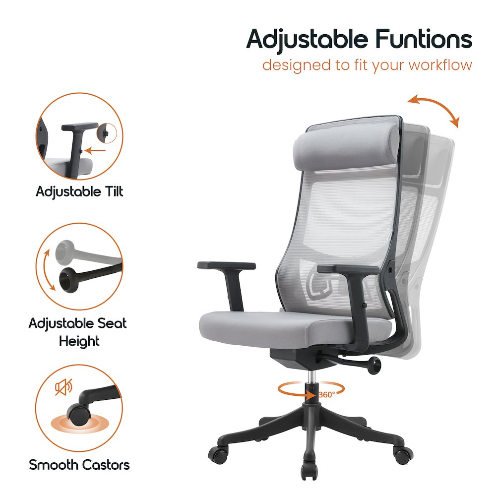 Office Dale Series Office Task Chair In Light Grey. Picture 22
