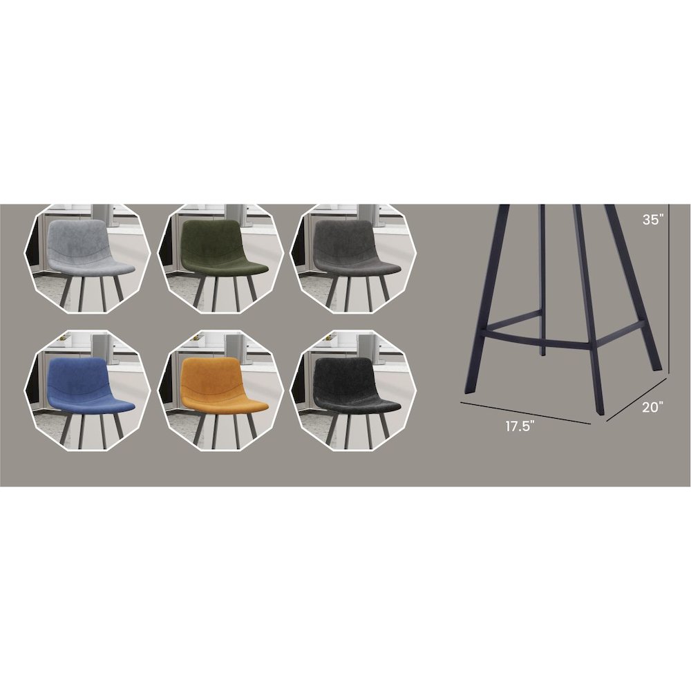 Elland - Counter stool - Peacock Blue. Picture 12
