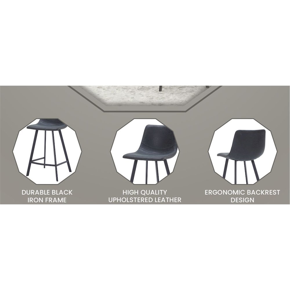 Elland - Counter stool -Charcoal Black. Picture 14