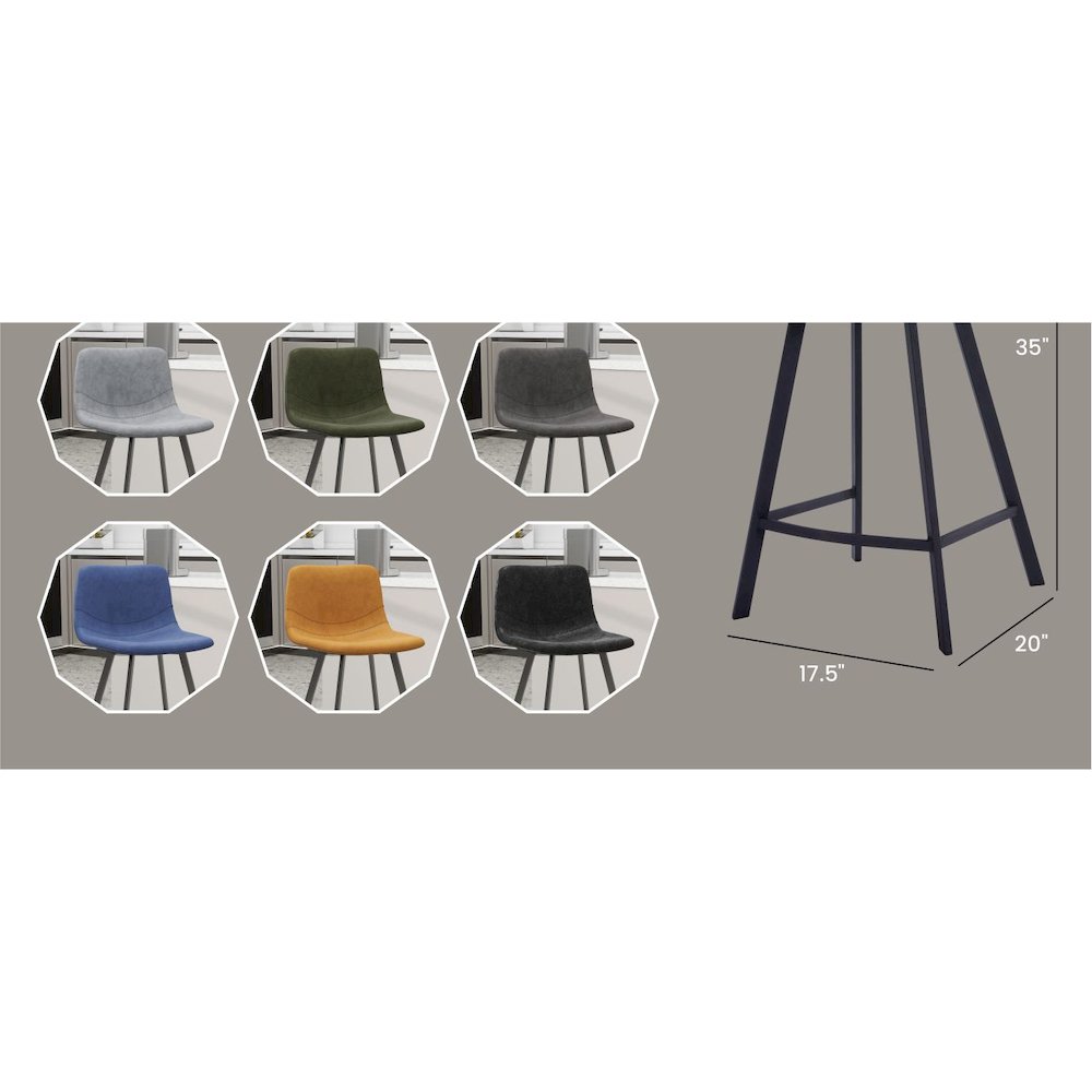 Elland - Counter stool - Olive Green. Picture 12