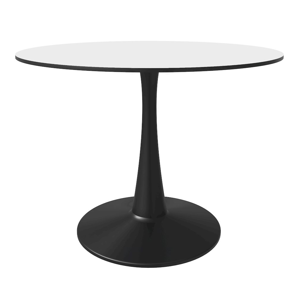 Bristol, 40" Round dining table in Black Base with White top. Picture 22